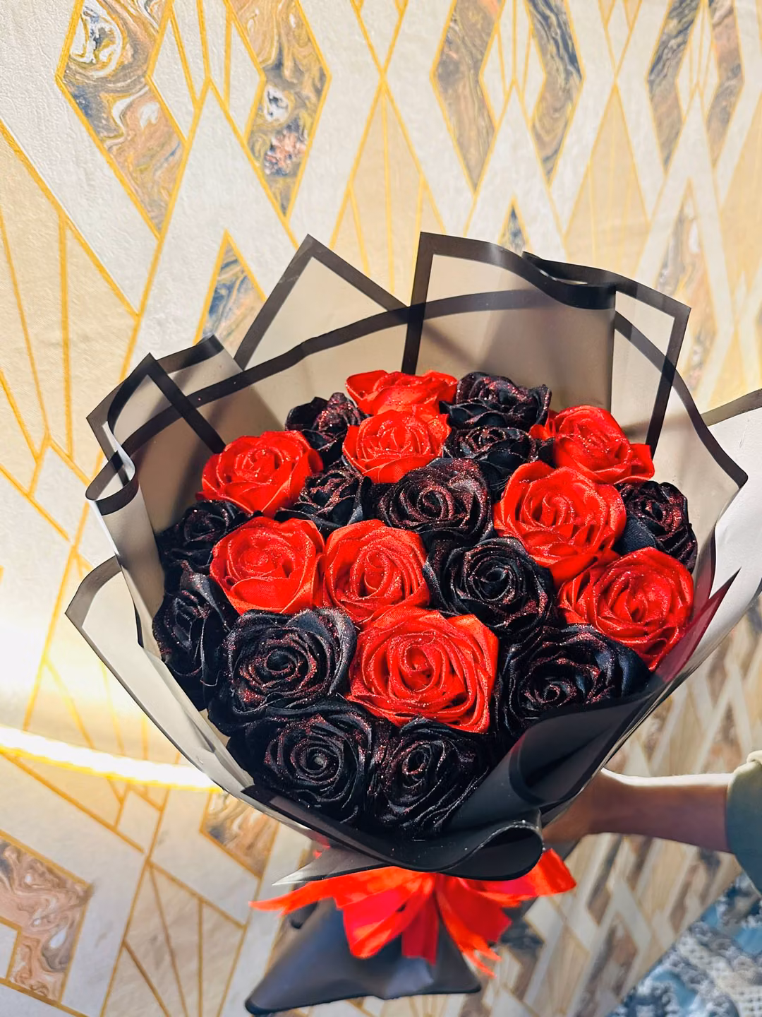 crimson red rose bouquet luxury | premium anniversary flowers bangladesh — photo 2