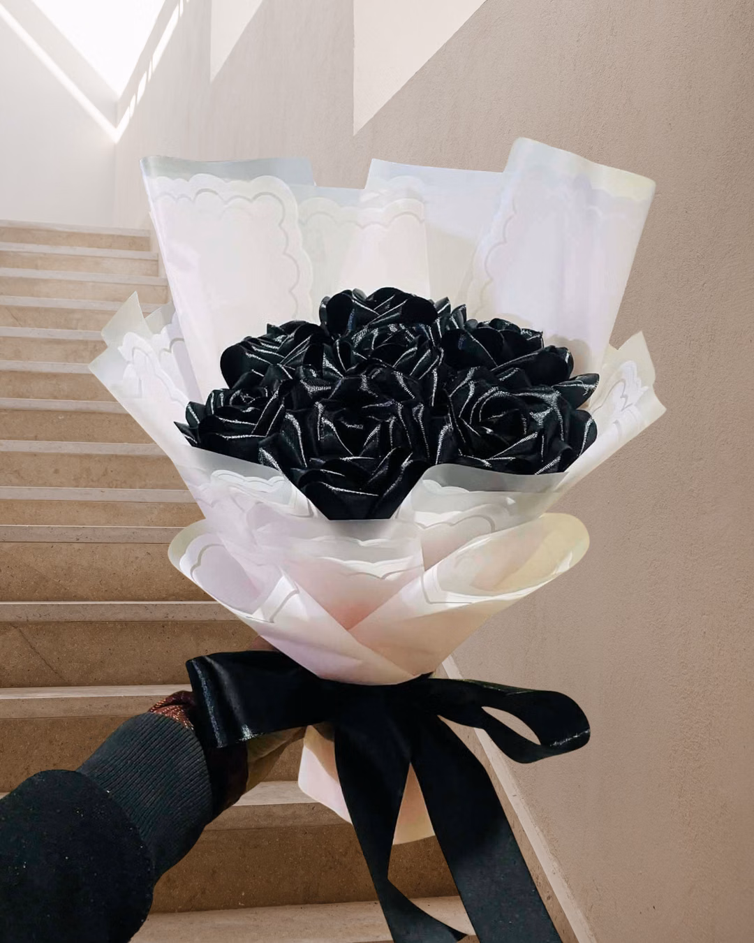 ivory silk & gold thread bouquet | elegant wedding flowers dhaka bangladesh