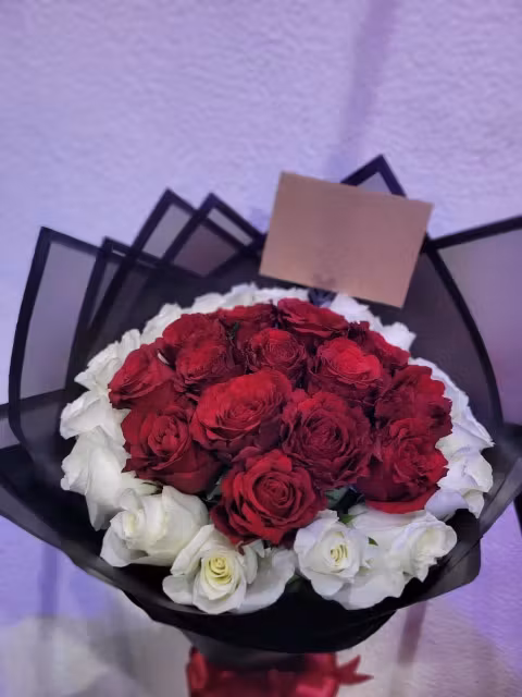 white & red