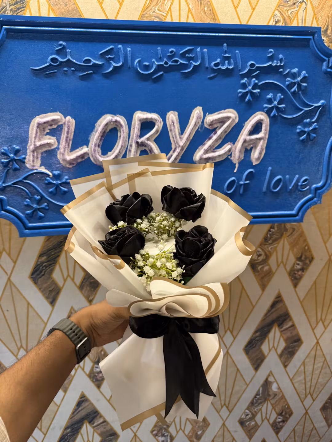 black rose bouquet