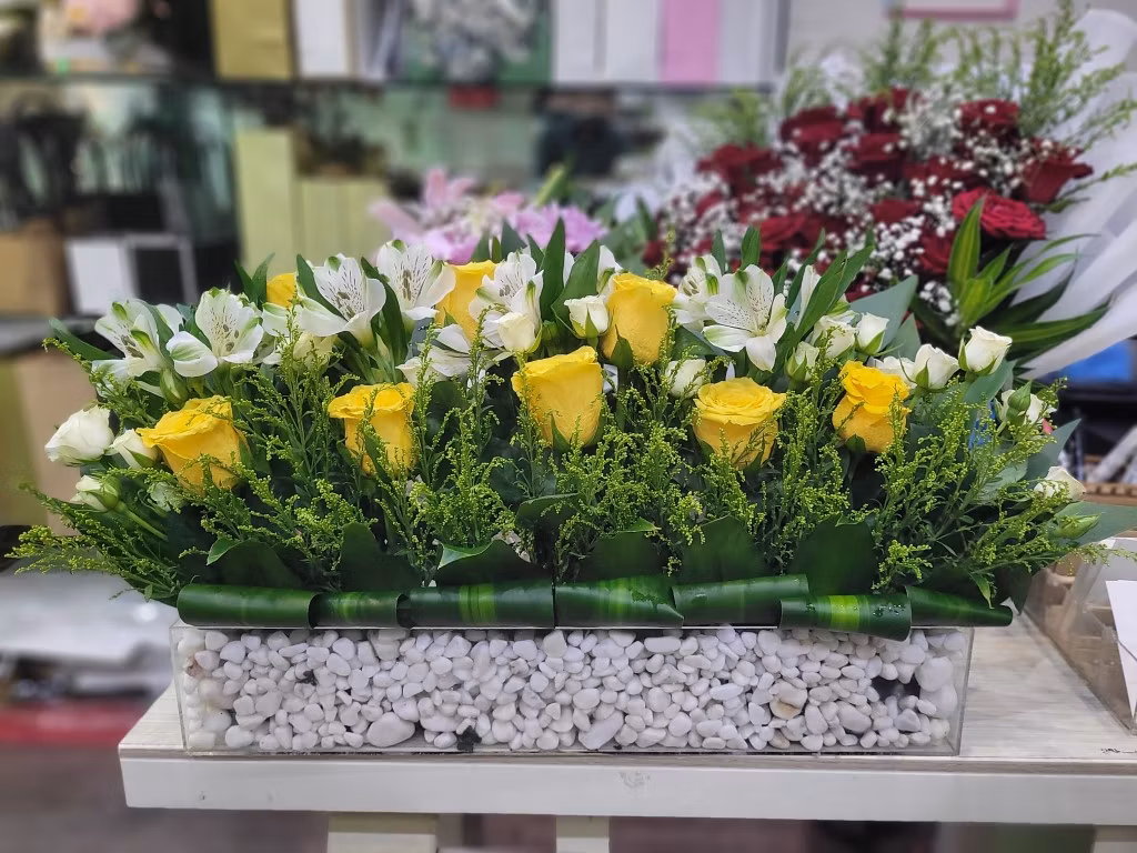 white & yellow mix 
