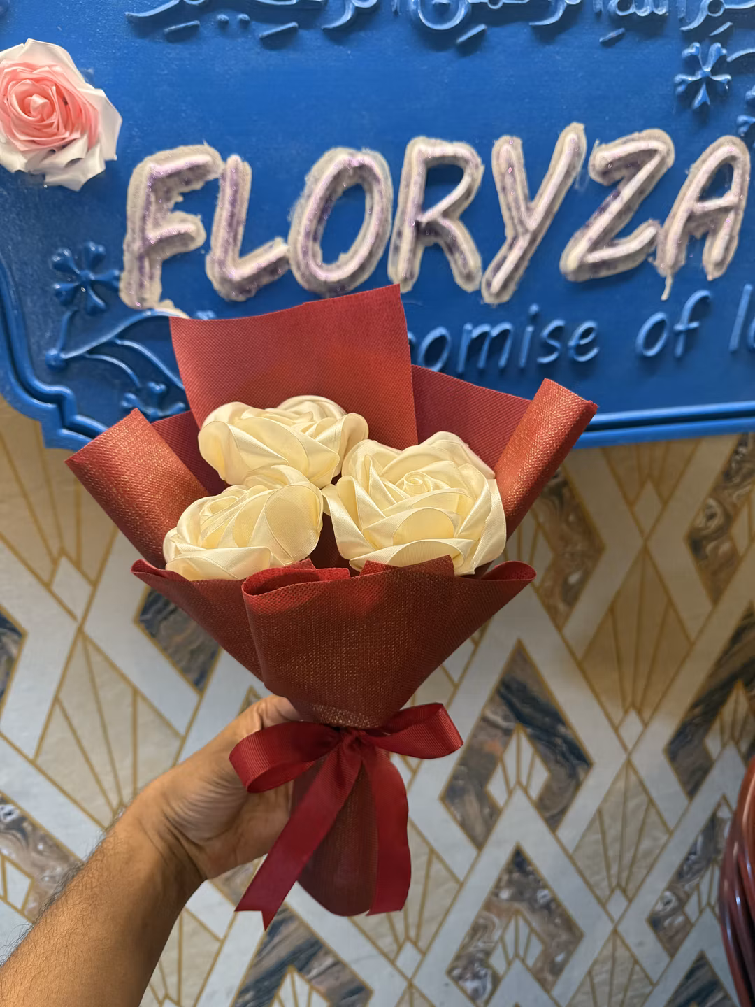 white rose bouquet petite